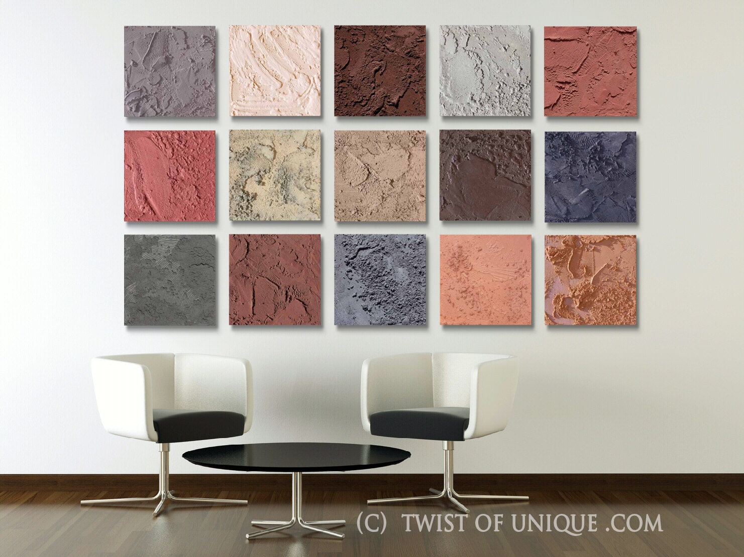 Oversized Abstract Painting, 15 square CUSTOM Wall Art, Large abstract Painting,- Cream, Gray, Beige, Dark brown, red, Tan, Coffee, gray
