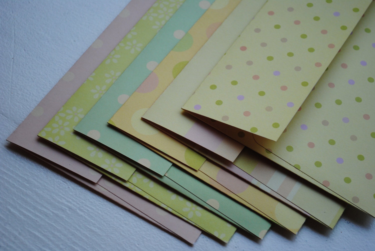 Pastel Print Cardstock Set of 6 Handmade Envelopes for Easter or Baby by Paper Hearts Station on Etsy
