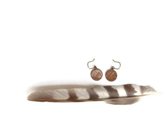 tiny mountain earrings // hand stamped triangle jewelry