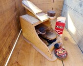 Shoe Shine Wood Valet/Caddy/Tote with Original Supplies, Brushes, Polishes