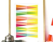 Spring Collection Poster Geometric triangle shapes Art Print color pattern Spring colors Poster pattern art Spring color triangles Poster