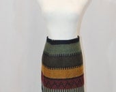 Vintage 70's Striped Navajo Print Wrap Skirt