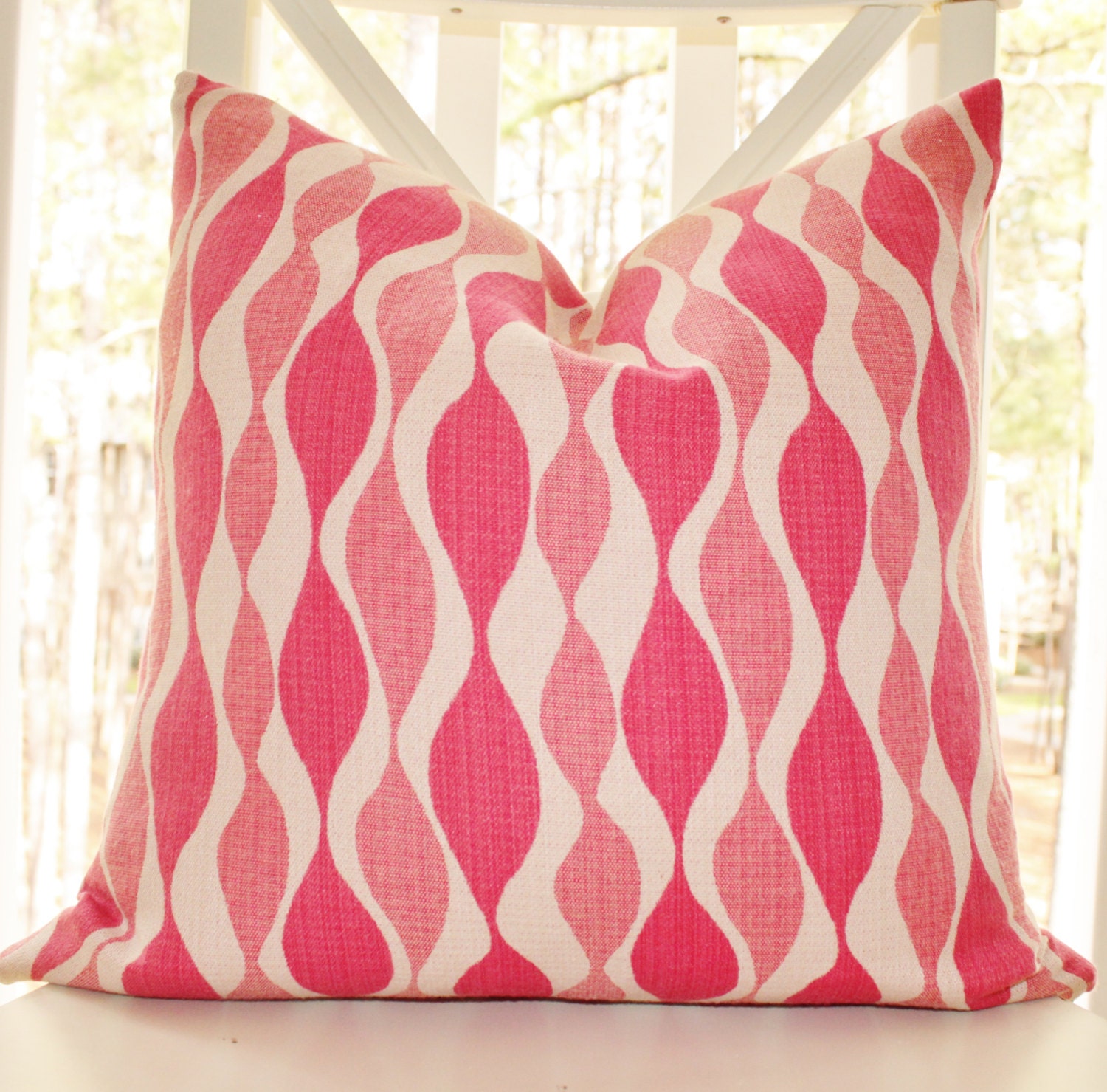 Decorative Pink Pillow - 22 x 22 Pink Geometric Pillow Cover - Throw Pillow - Designer Pillow -Throw Pillow