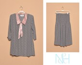 Vintage 1990s Polka-Dot Oversized Tunic with Matching Skirt