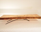 Reclaimed barn board center piece with antique iron fork
