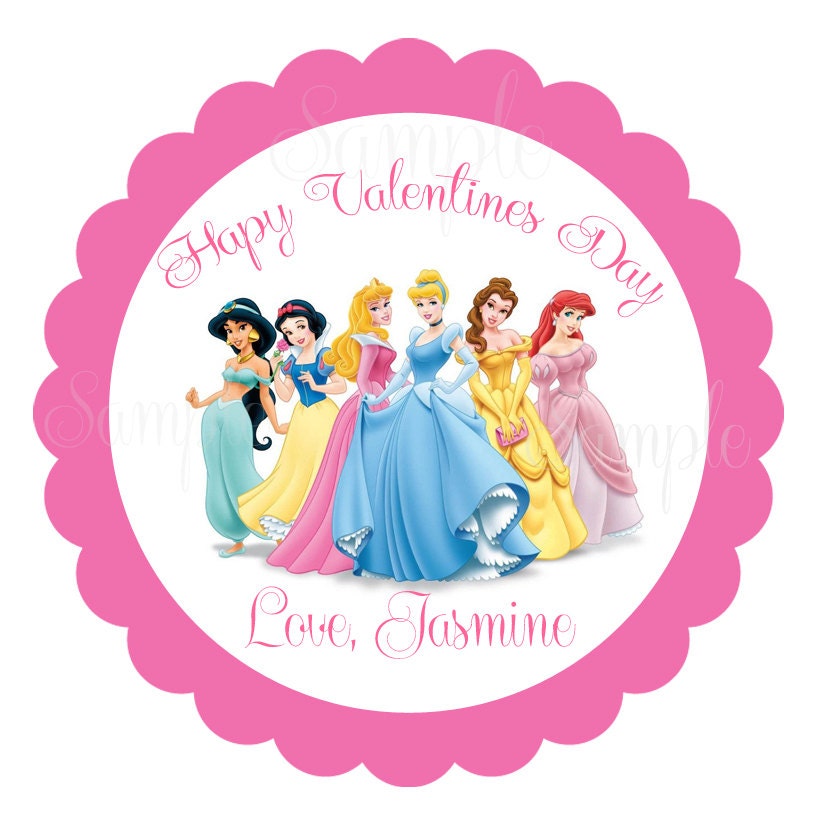 Disney Princess Inspired or Tea Party Personalized Cupcake Toppers /Gift Favor Tags- (Printed) Il_170x135