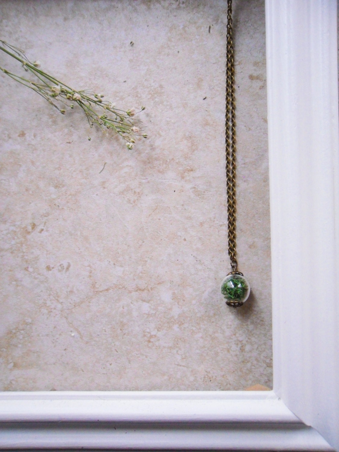 Tiny Moss Terrarium Necklace