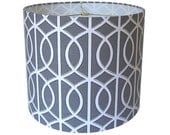 Drum Lamp Shade Lampshade Gate by Dwell Studio for Robert Allen Charcoal Gray Made to Order