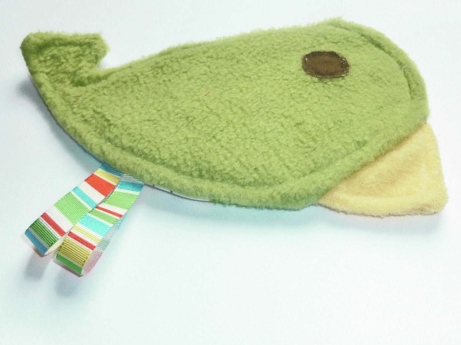 Bird Crinkle Toy - Baby Sensory Toy - Bird Toy for Baby - Green Soft Toy