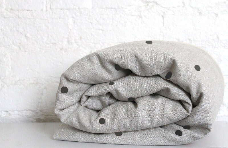Toddler / Cot Bedding  - Charcoal Dots