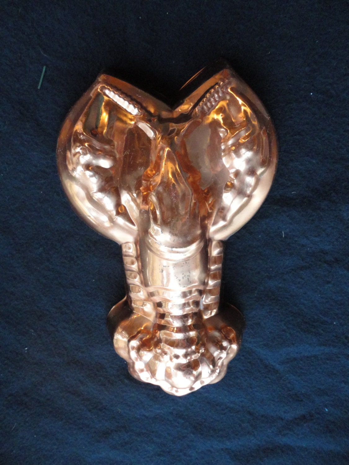 Vintage Copper Mold Tin Lined Wall Decor of Lobster Made in Portugal by Tagus