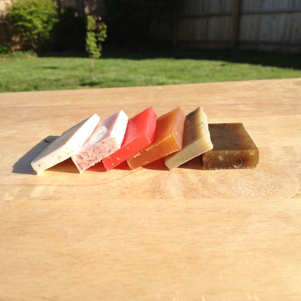 Bar Soap Samples - Coconut, Pink Grapefruit, Strawberry, Honeysuckle, Rosemary and Tea Tree with Sea Kelp