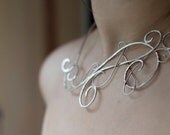 Hammered silver necklace