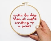 Salt-n-Pepa : Push It Hand Embroidery Hoop Art - 90s Music Wall Decor Rap Lyric Hand Stitched