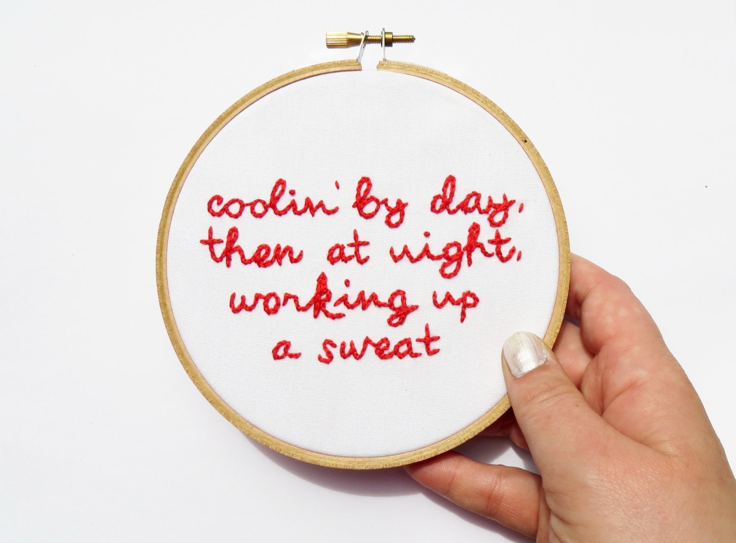 Salt-n-Pepa : Push It Hand Embroidery Hoop Art - 90s Music Wall Decor Rap Lyric Hand Stitched
