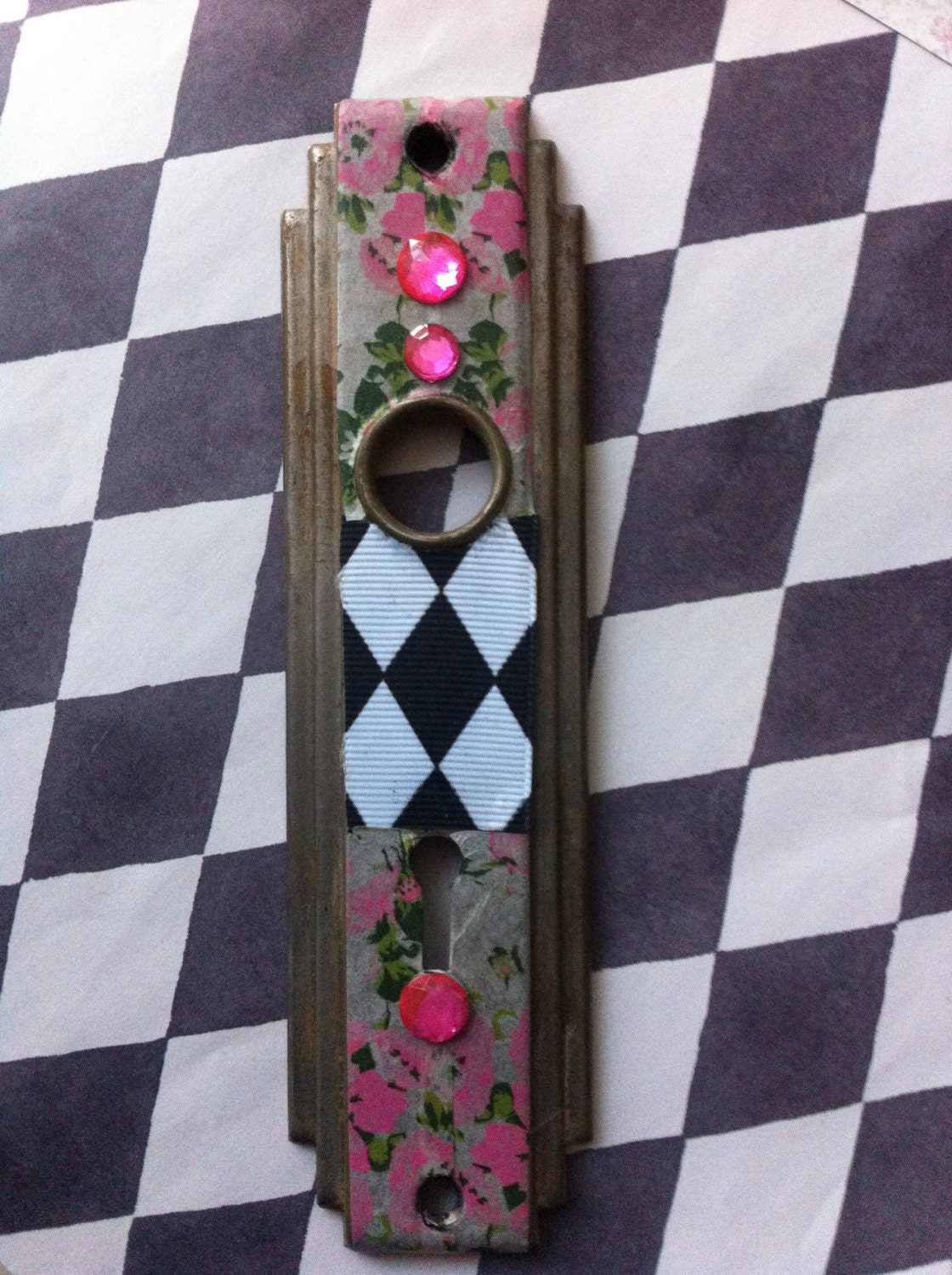 Her Secret An Altered Metal Door Plate