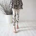 Ivory butterflies-  beige leggings