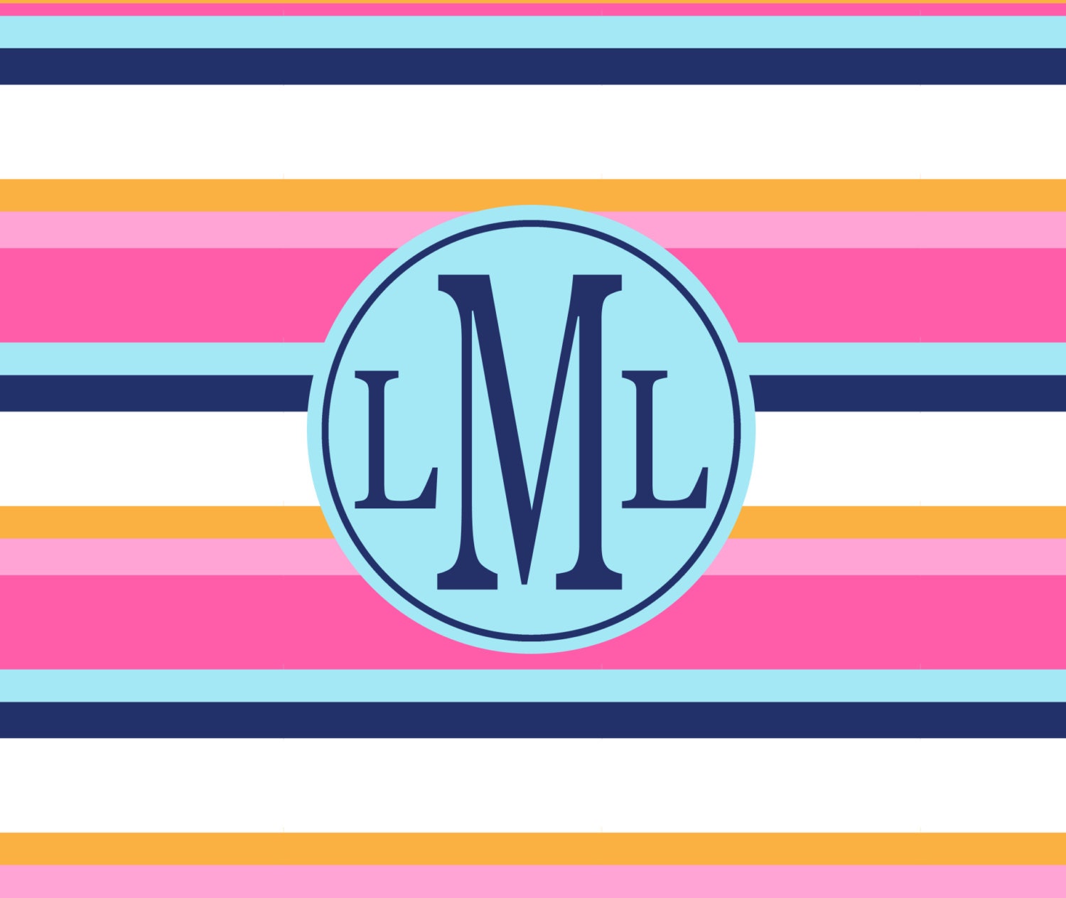 Monogrammed Mousepad - Monogrammed Mouse Pad - Personalized - Custom Design - Striped - Preppy - CABANA