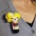 needle felted blond lollipop doll brooch