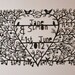 Customised bespoke papercut, paper cut, wedding gift, anniversary gift, present, family tree, folk art, monotone, black