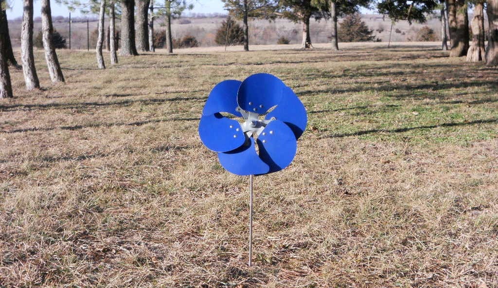 Flower Metal Sculpture Yard Art Garden Art Found Objects Fan FOREVER FLOWER Flower Stake