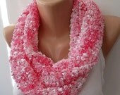 Super elegant scarf - knitted Scarf, Infinity Scarf,loop scarf neon pink