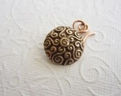 Bronze clasp set, button and hook clasp, round buttonclasp, handmade clasp,