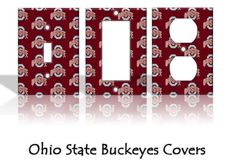 Ohio State Buckeyes Light Switch Covers Wallplates Switchplates Home Decor Outlet 14 STYLES AVAILABLE