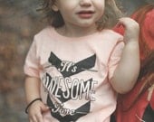 It's Awesome Time Baby Tee in Apricot