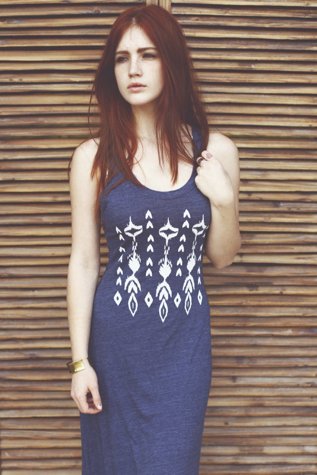 Ikat Love Maxi Dress- Navy