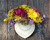 Silk Floral Wall Hanging Shabby Chic Home Decor