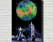 8 X 10 A4 london tower bridge wall art home office decor skyline cityscape poster print digital photography graphic Vernon Sullivan