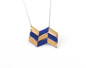 Geometric Chevron Polymer Clay Pendant Necklace