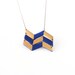 Geometric Chevron Polymer Clay Pendant Necklace
