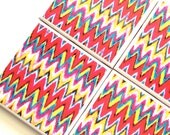 Ikat Coasters, Ceramic Tile Set, Drink Coaster, Ikat Chevron, Ikat Design, Red Ikat Print, Furniture Coaster,