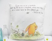 Winnie the Pooh & Piglet Live to be 100  Medium Quote Pillow for Nursery Baptism Classic Pooh