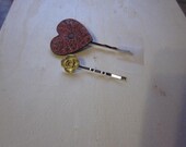 Heart and Rose Bobby Pin Set