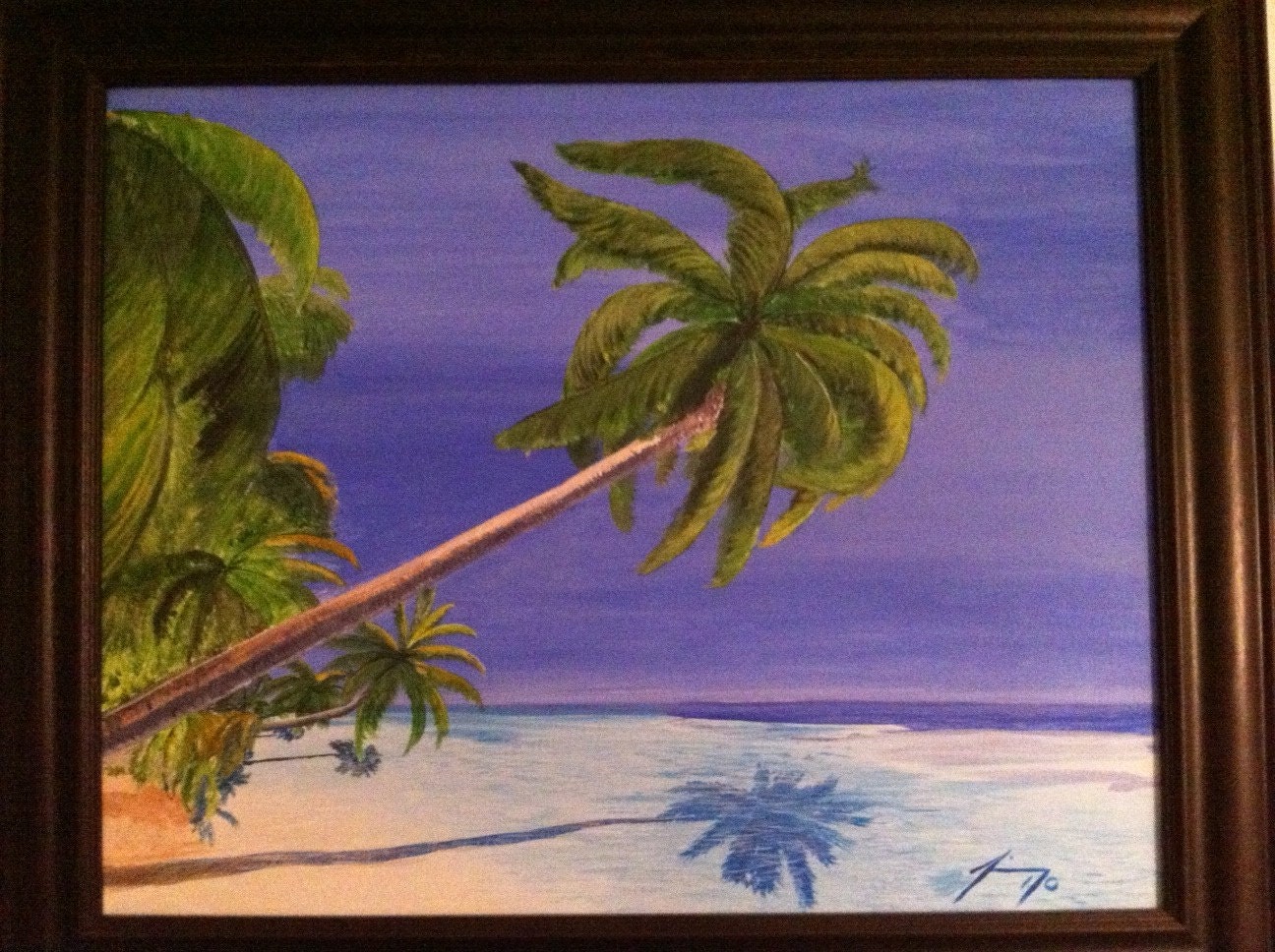 Palm Trees Over the Water in St. Thomas Original Painting