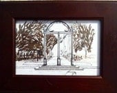 University of Georgia Arch near Downtown in Athens, Georgia Original Pen & Ink Drawing