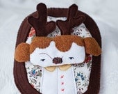 Deer art wall hanging for nursery decor or room decoration