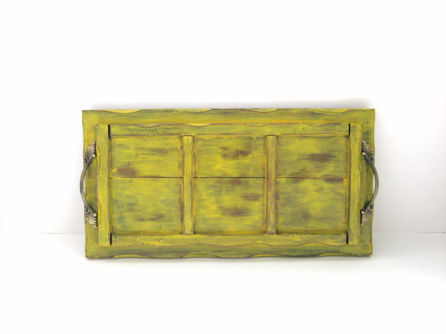 Lovely Rustic Tray - Mustard Yellow - Cottage Chic - Upcycled