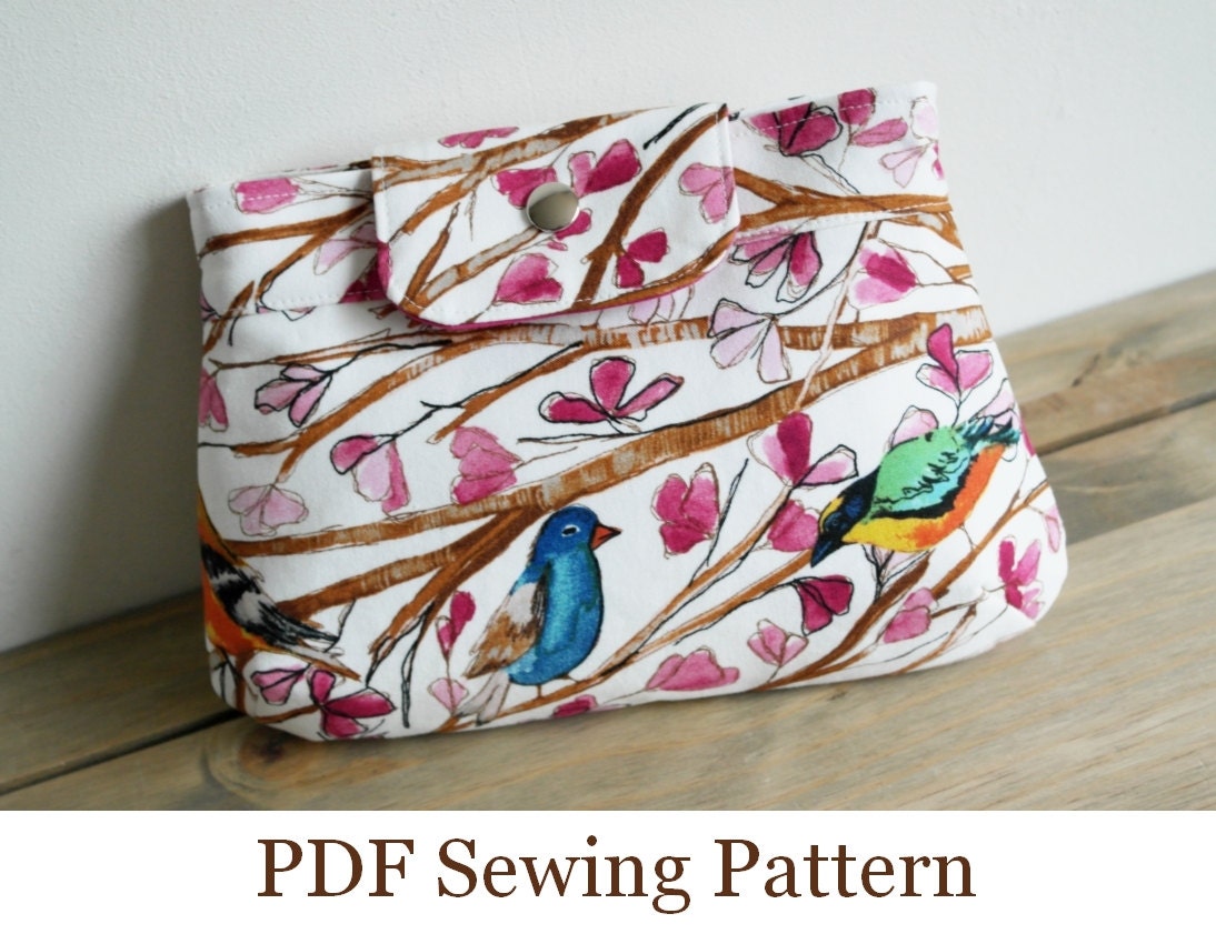 INSTANT DOWNLOAD Clutch Purse Sewing Pattern - PN208 Sewing Instructions