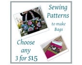 Bag Sewing Patterns - Multi-buy Choose 3 Bag and Accessories PDF Patterns Tutorials