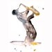 saxophonist ART PRINT 13X19 original watercolor painting illustration jazz