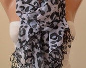 Mother's Day Gift -  Silk/Chiffon Scarf with Pink Trim Edge