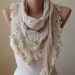 Beige Cotton Scarf - Triangular