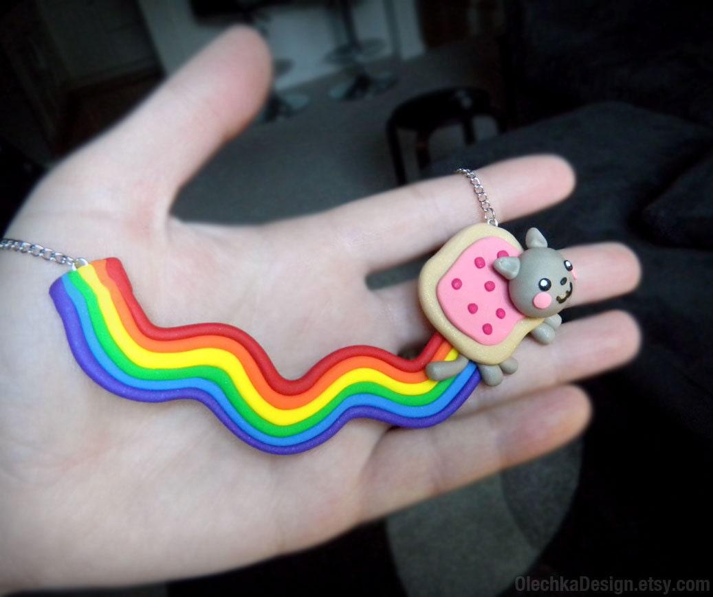 Nyan Cat Internet Meme Geek Necklace, Valentines Day Gift