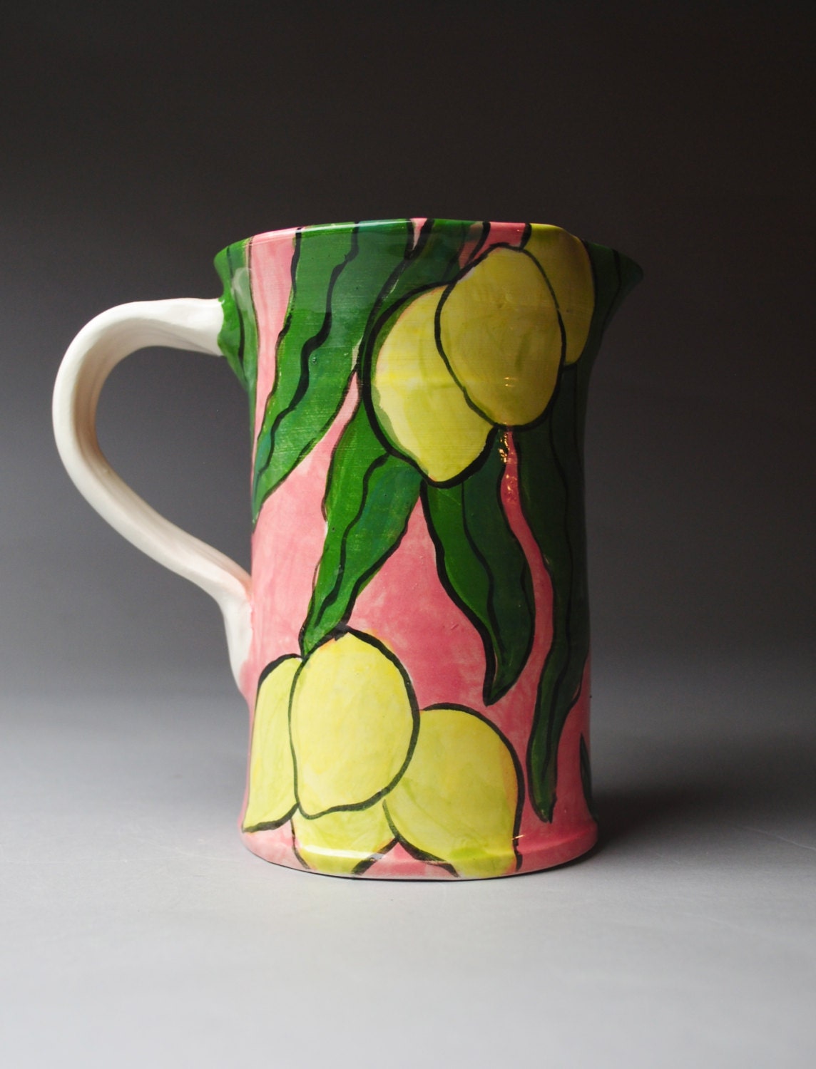 Pitcher Deep Pink with Lemons