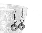 Stainless Steel Silver Round Earrings, Washer Jewelry, Simple Jewelry, Womens Silver Earrings, Stainless Steel Jewelry