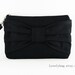 Big Bow Black Clutch,iPhone 5 Wallet,iPhone 5 Wristlet, iPhone Wristlet,Cell Phone Wristlet,Zipper Pouch, Wristlet